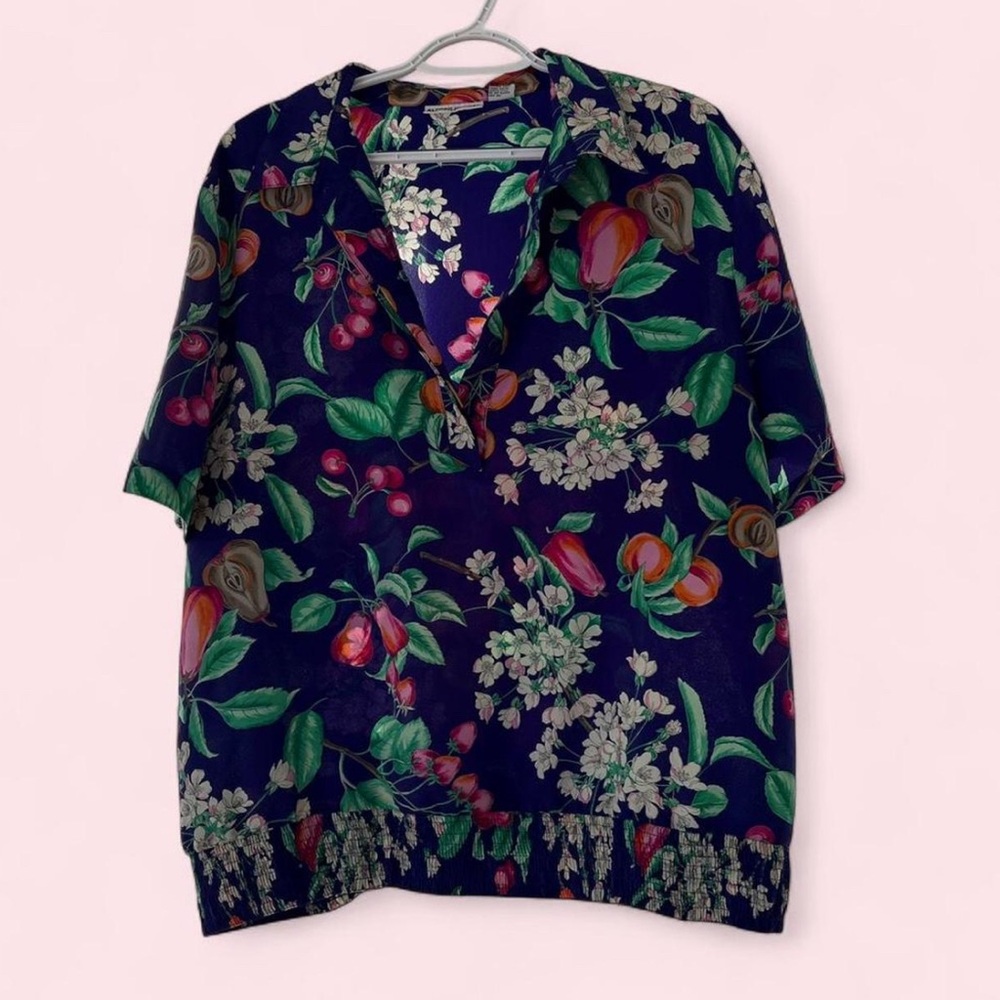 Alfred Dunner Purple Floral Print Blouse